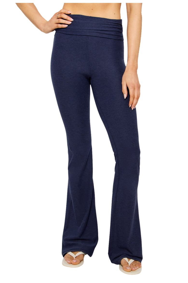 Cloud Jersey Foldover Flare, Main, color, Deep Navy Heather