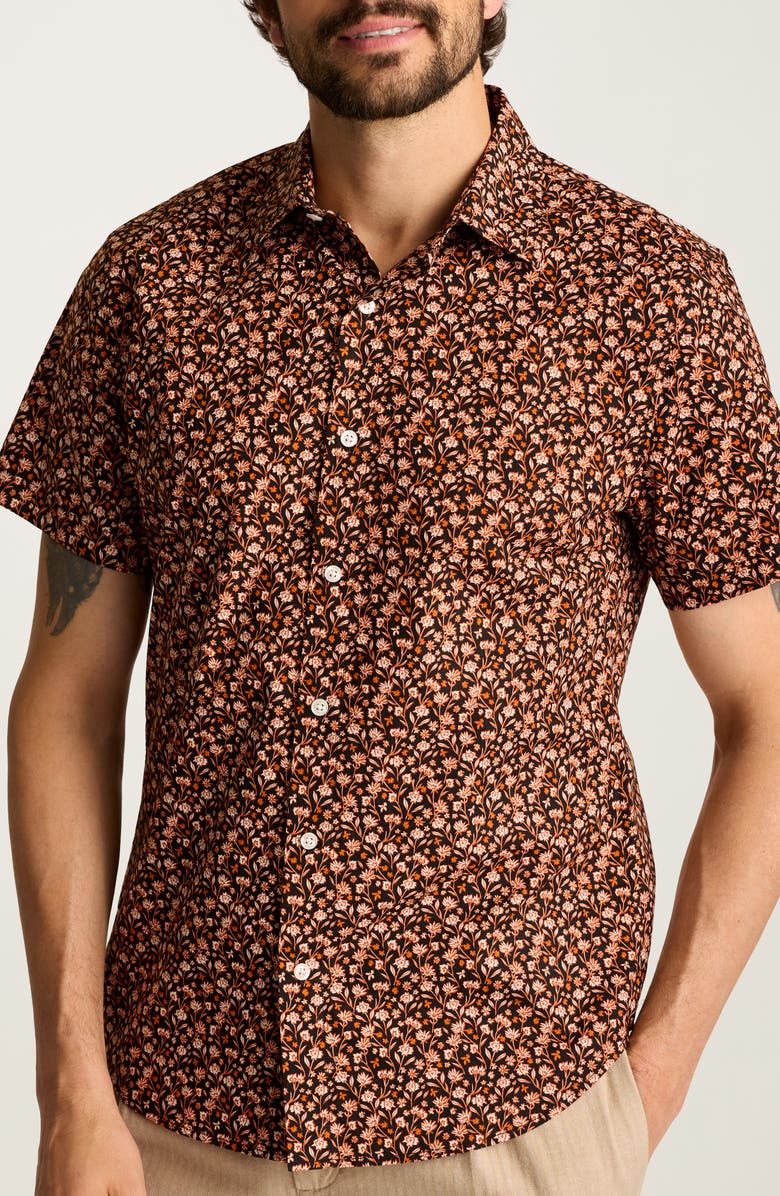 Bonobos Riviera Slim Fit Floral Short Sleeve Stretch Cotton Button-Up Shirt, Main, color, Perchoir Floral