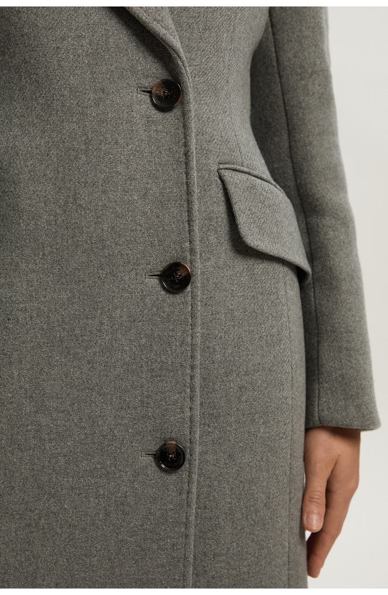 Karen Millen Wool Blend Tailored Fitted Maxi Coat, Alternate, color, Grey Marl