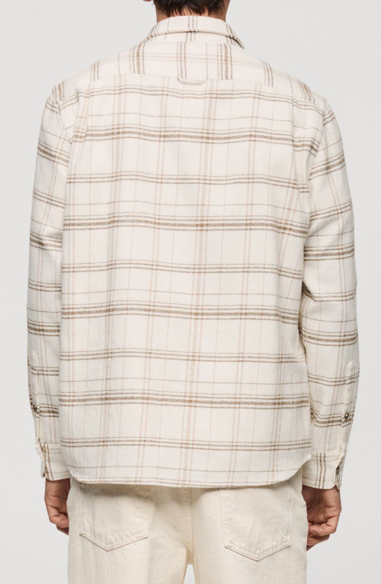 MANGO Check Cotton Flannel Overshirt, Alternate, color, 