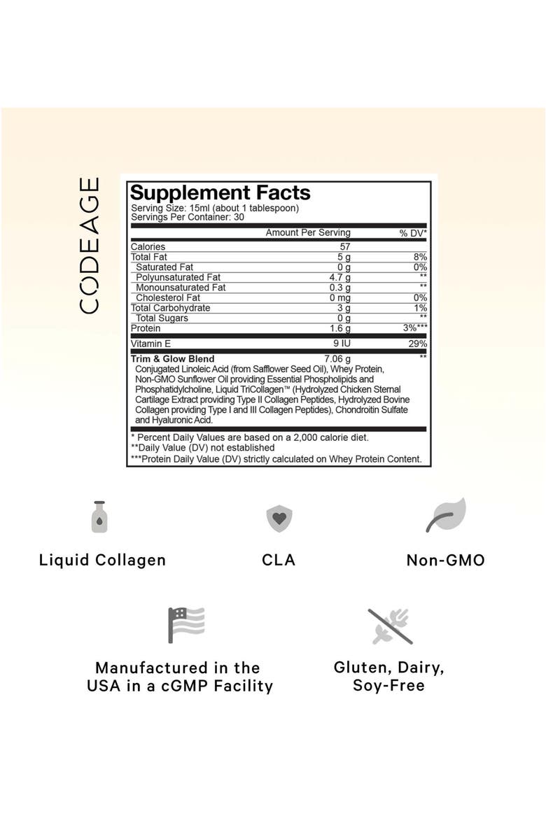 Codeage Liquid Collagen Trim & Glow Supplement Chocolate, Alternate, color, White