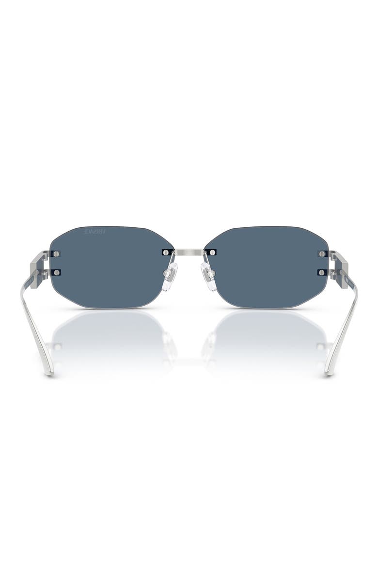 58mm Oval Sunglasses, Alternate, color, SILVER