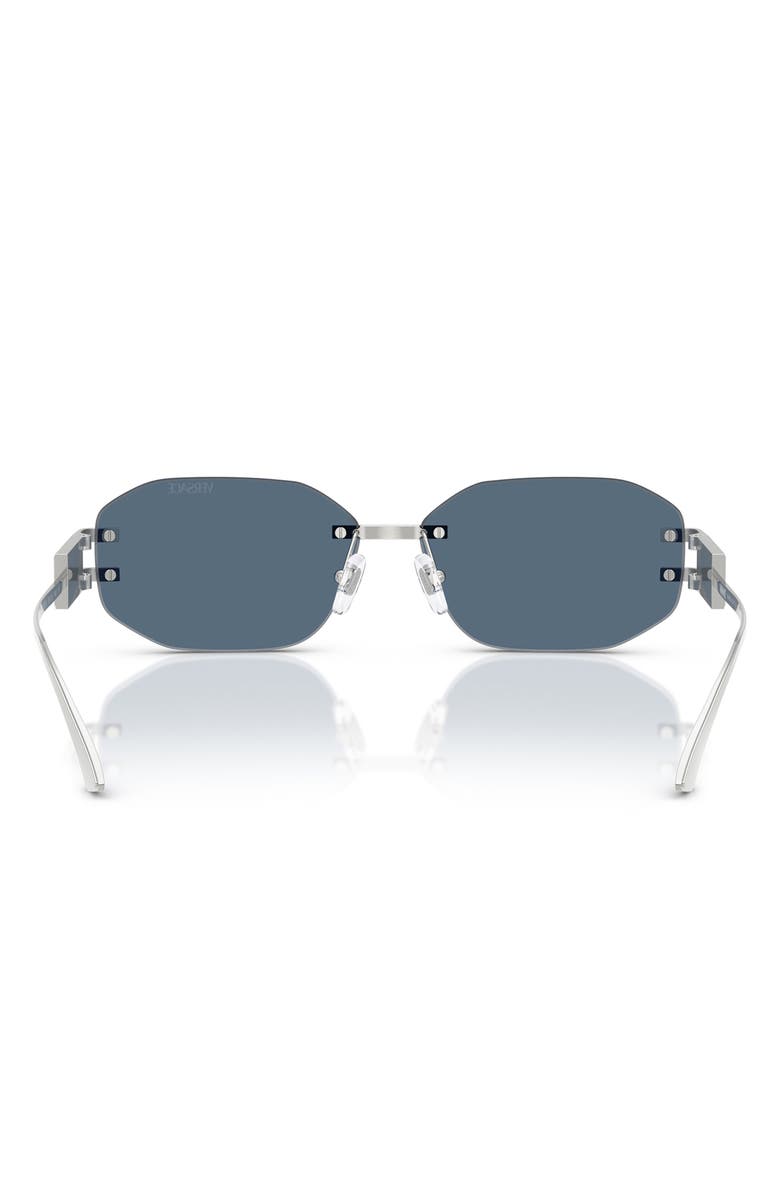 Versace 58mm Oval Sunglasses, Alternate, color, Silver