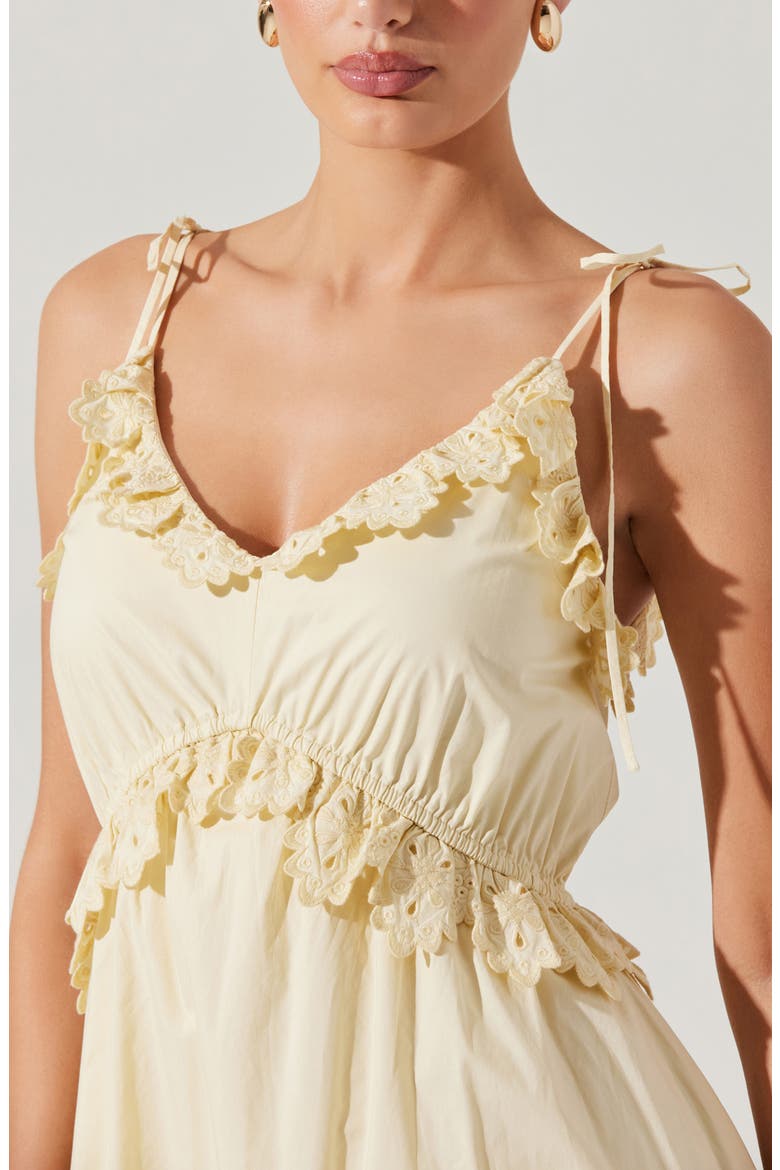 Lissette Embroidered Eyelet Trim Cotton Sundress, Alternate, color, SOFT YELLOW