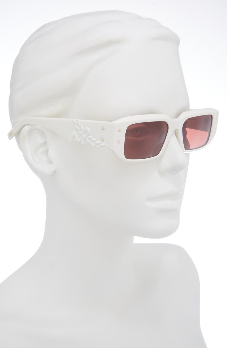 MCM 53mm Rectangular Sunglasses, Alternate, color, Ivory / Bordeaux