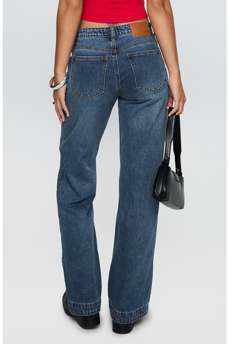 Dog Days Mid Rise Straight Leg Jeans, Alternate, color, DARK BLUE WASH