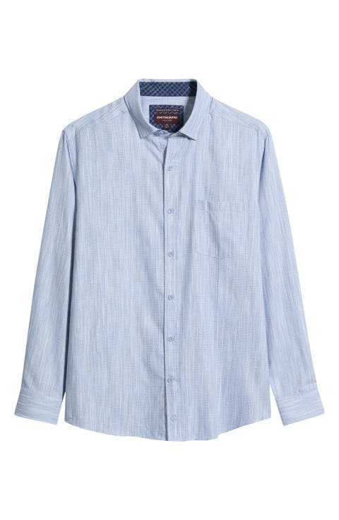 Collin Jacquard Cotton Button-Up Shirt