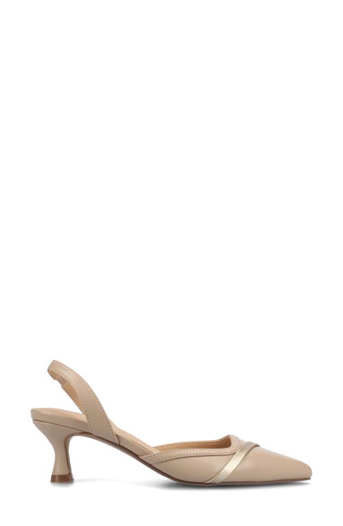 Journee Collection Nellia Slingback Pointed-toe Pump In Taupe Pu