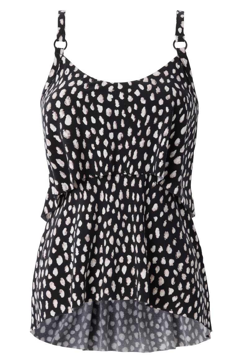 Pebbles Grace Tankini, Alternate, color, BLACK WHITE