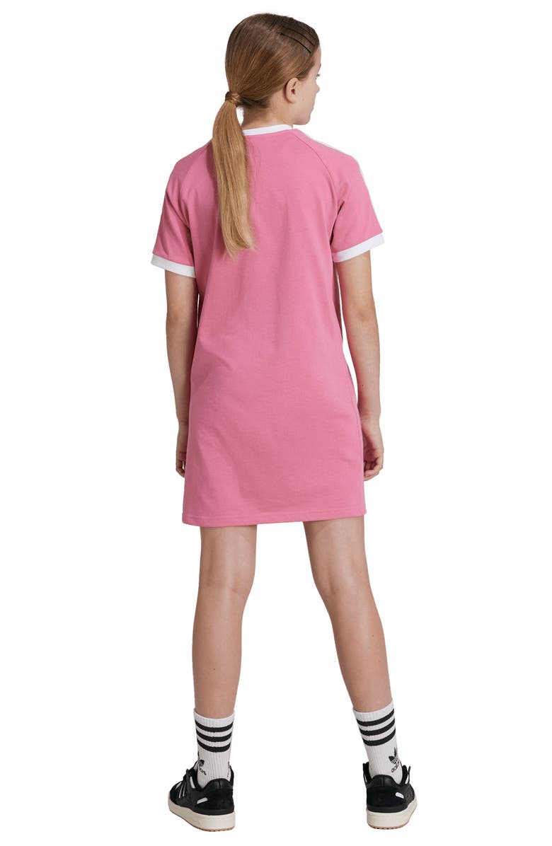 adidas Kids' 3-Stripes Cotton T-Shirt Dress, Alternate, color,