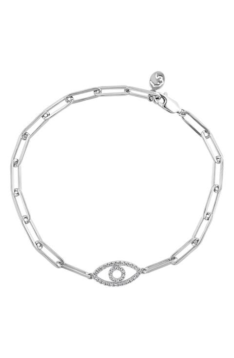 Diamond Evil Eye Chain Bracelet