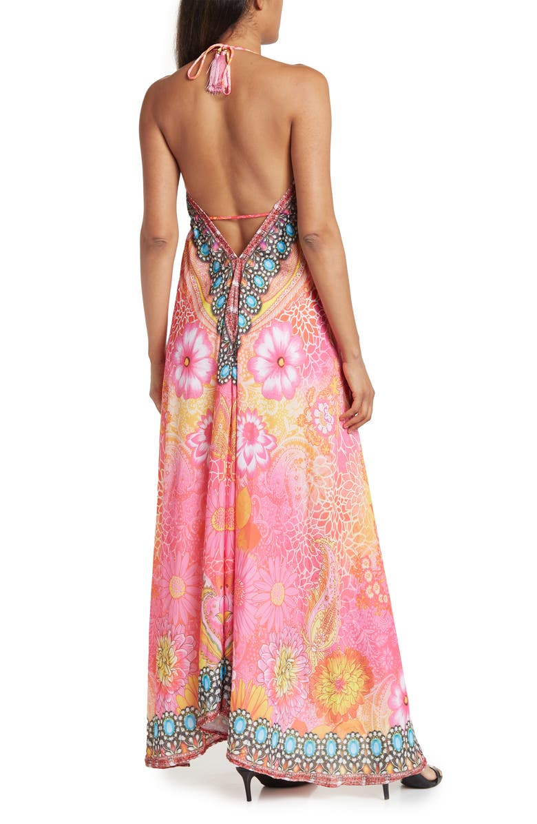 RANEES Bright Printed Halter Dress, Alternate, color, 