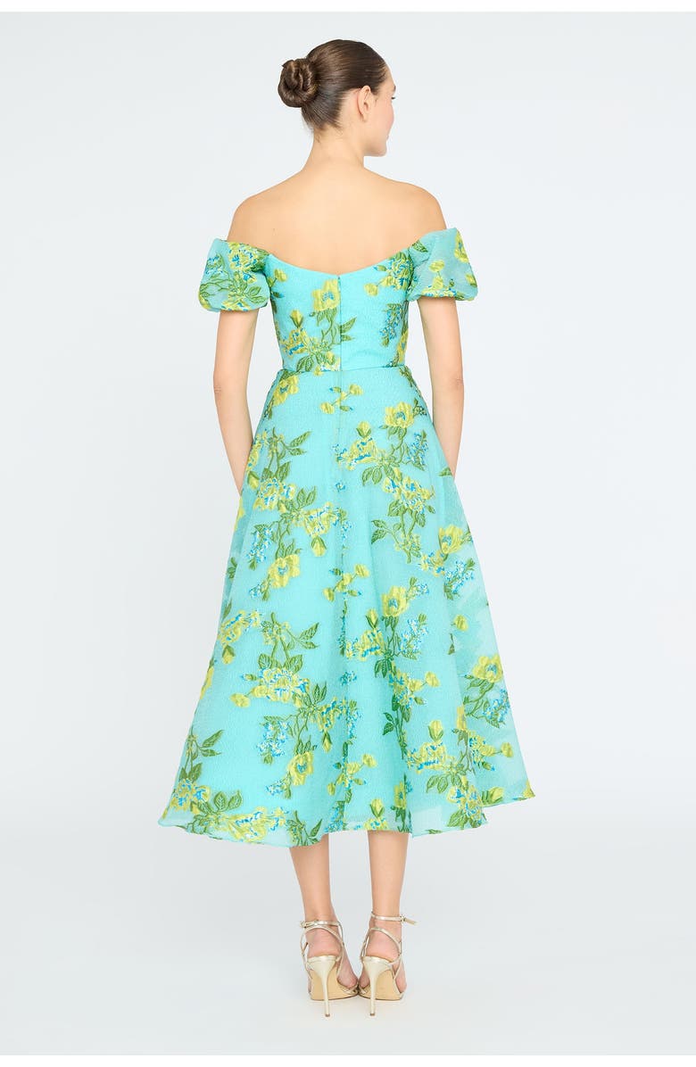 Theia Alanis Off Shoulder Dress, Alternate, color, Aqua