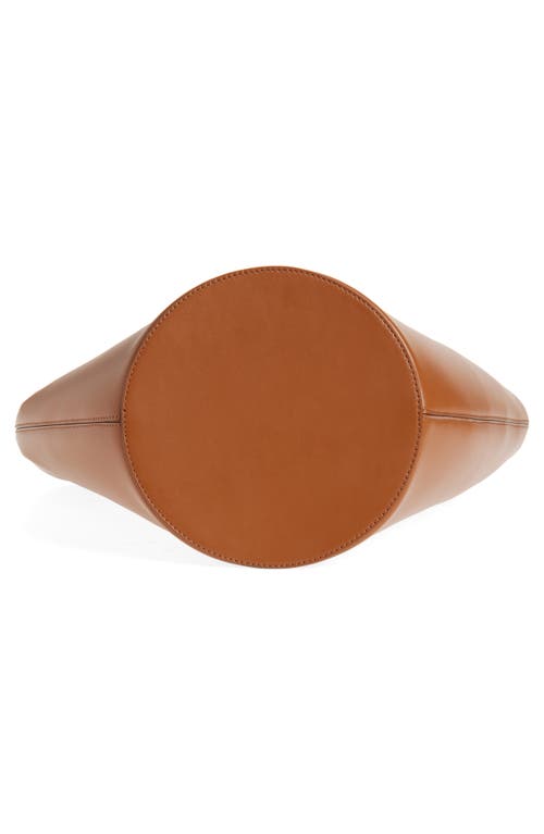 Jacquemus The Medium Bambola Asymmetric Leather Bucket Bag In Light Brown 810