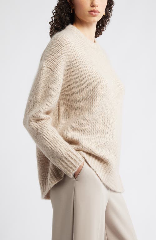 Nordstrom Metallic Crewneck Sweater In Brown