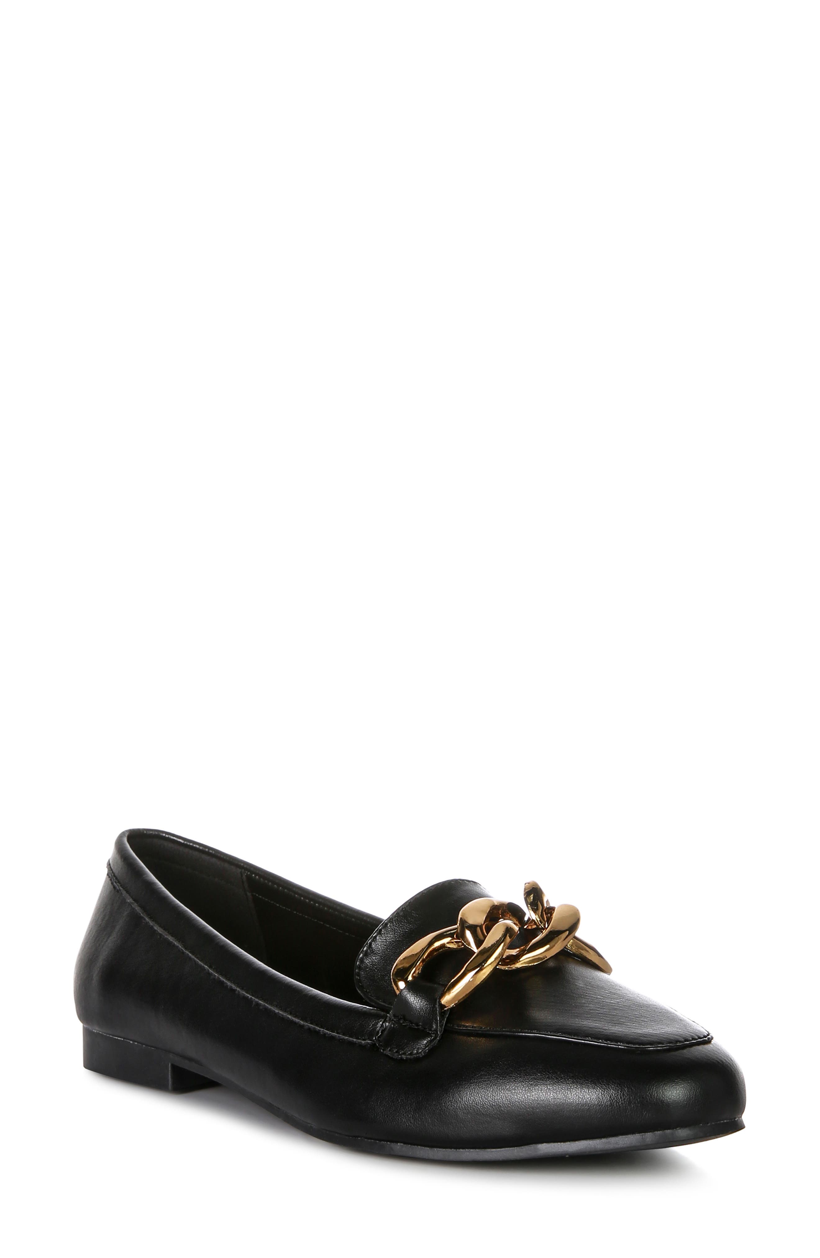 LONDON RAG Chain Detail Faux Leather Loafer