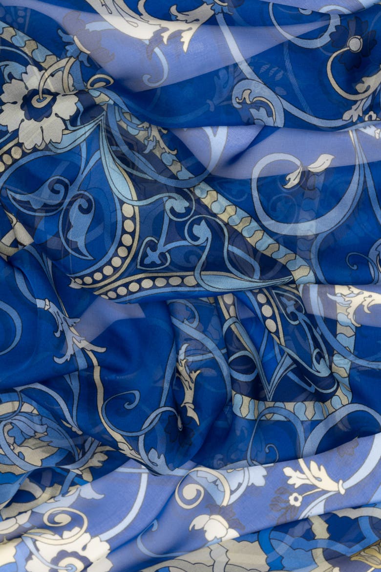 Natalia - Silk Scarf Shawl for Women, Alternate, color, Royal Blue