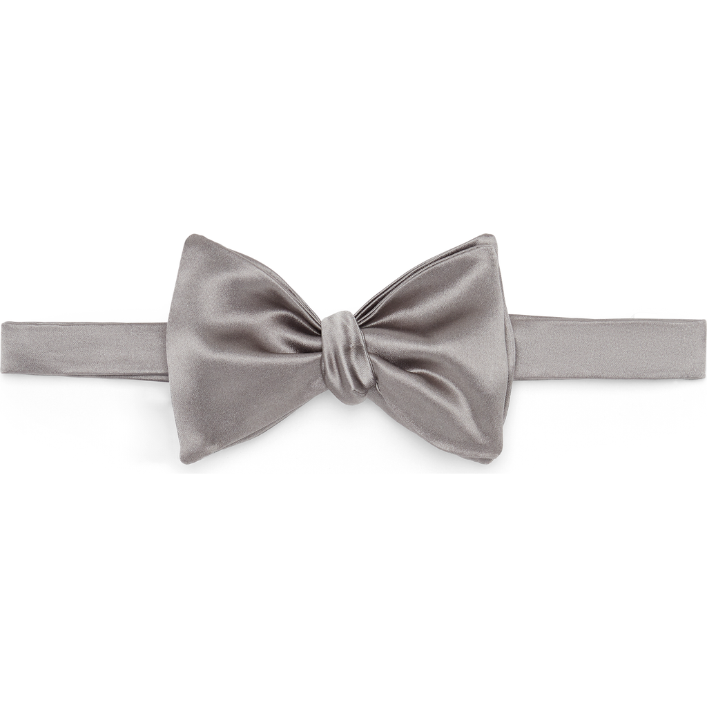 Brunello Cucinelli Satin Bowtie In Gray