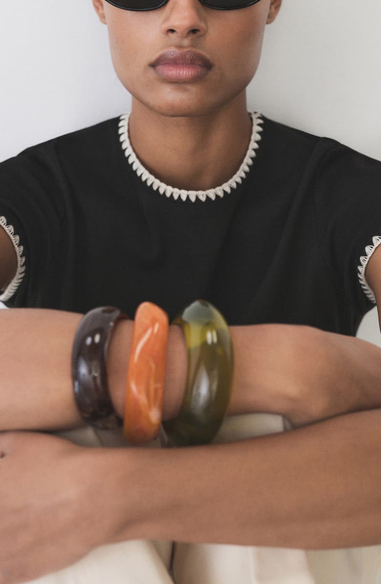 MANGO Contrast Stitch Trim T-Shirt, Alternate, color, 