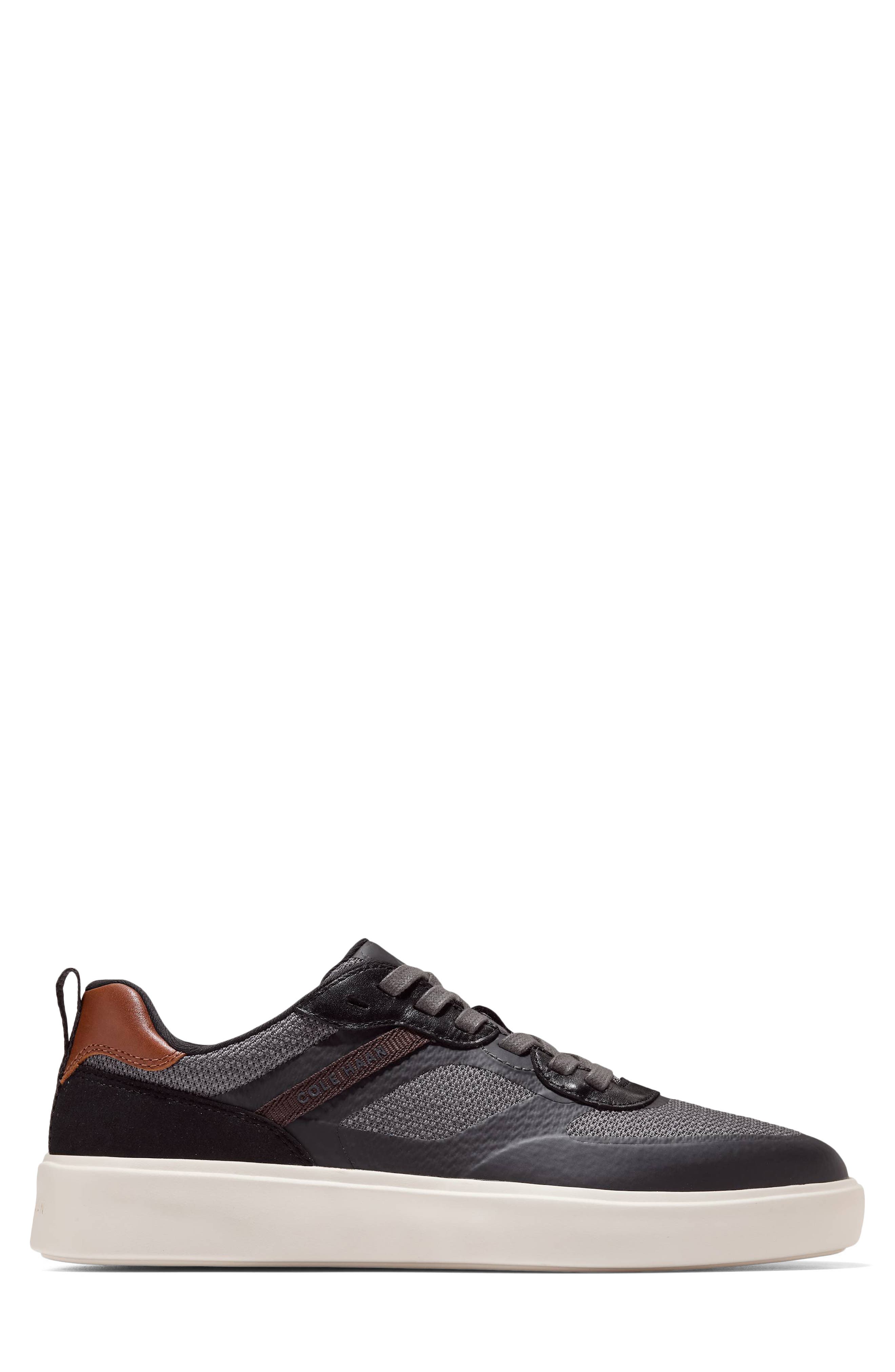 Grand Crosscourt Champ Leather Sneaker, Alternate, color, MAGNET / BLACK / IVORY