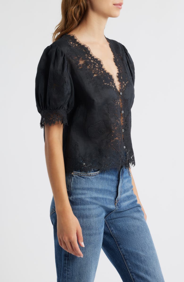 Idella Lace Trim Ramie Top