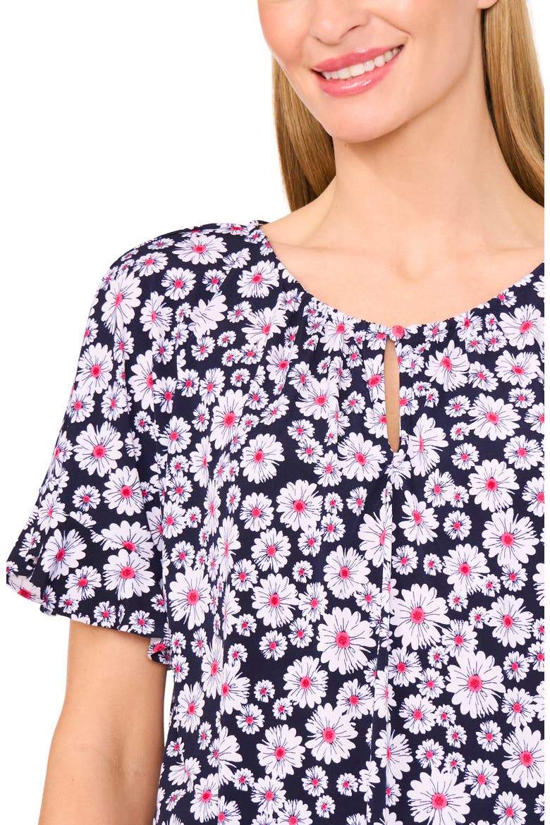 Keyhole Ruffle Top, Alternate, color, CLASSIC NAVY