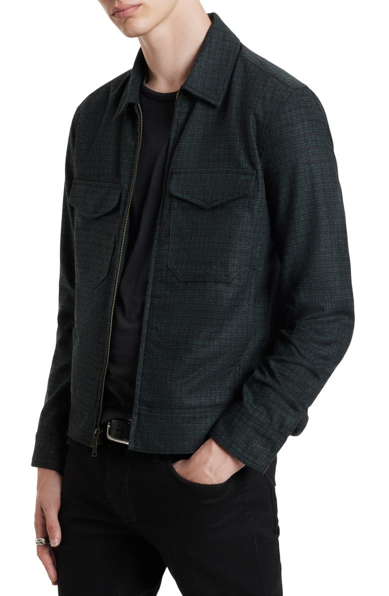 John Varvatos Irving Zip-Up Wool Blend Jacket, Alternate, color, 