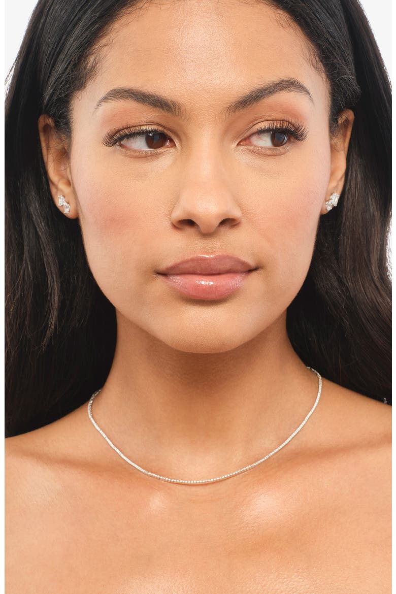 14K Gold Skinny Diamond Tennis Necklace, Alternate, color, YELLOW GOLD
