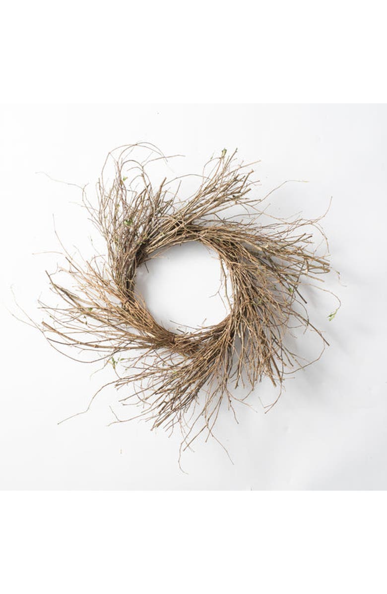 Darby Creek Trading Wispy Twig Round Fall Mini Wreath or Candle Ring Centerpiece, Main, color, Brown