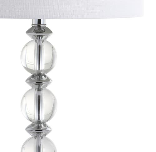 Jonathan Y Paul 26" Crystal/metal Led Table Lamp, Clear/chrome In Clear/chrome