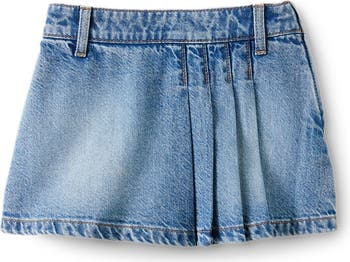 Kid's Pleat Front Denim Skort