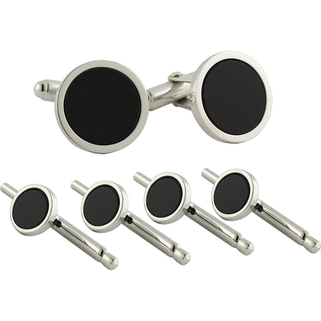 David Donahue Onyx Stud And Cufflink Set In Black