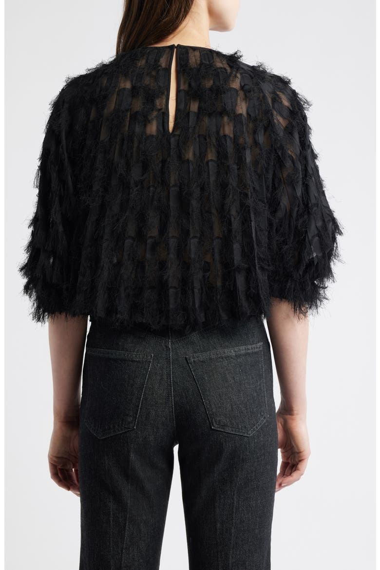 Baima Fray Texture Top, Alternate, color, BLACK