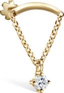 MARIA TASH Prong Set Diamond Drape Threaded Single Stud Earring