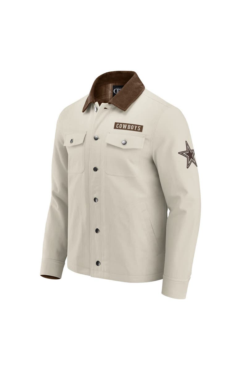 Darius Rucker Collection by Fanatics Men's Darius Rucker Collection by Fanatics Tan Dallas Cowboys Midweight Canvas Full-Button Jacket, Alternate, color, Tan