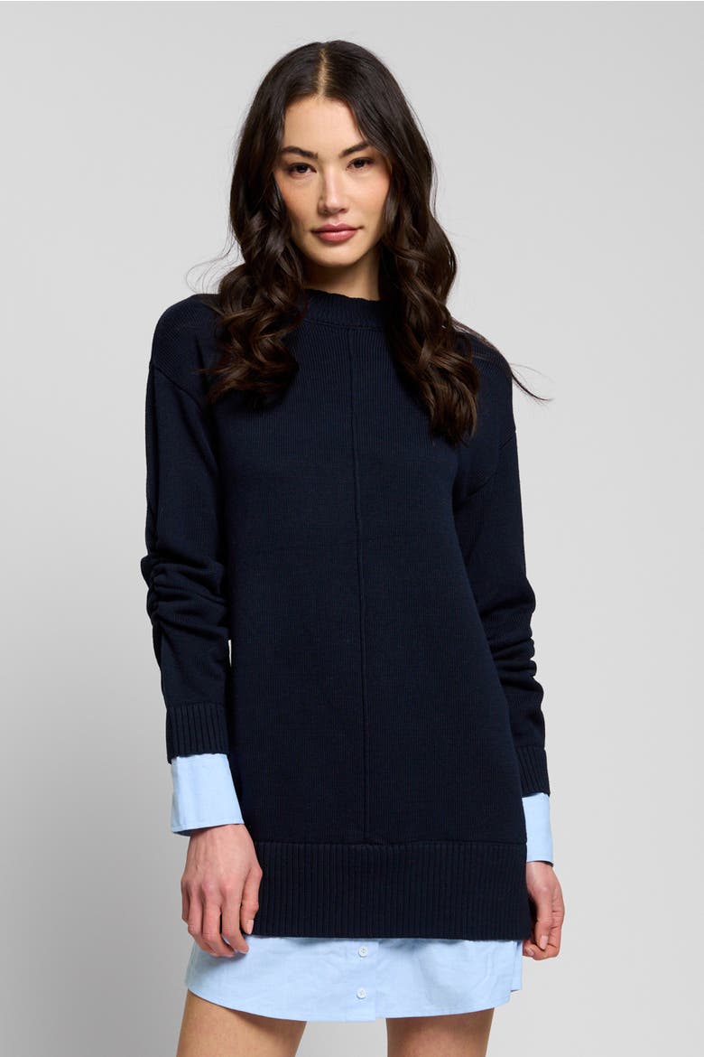 Coen Twofer Mockneck Dress, Main, color, NAVY