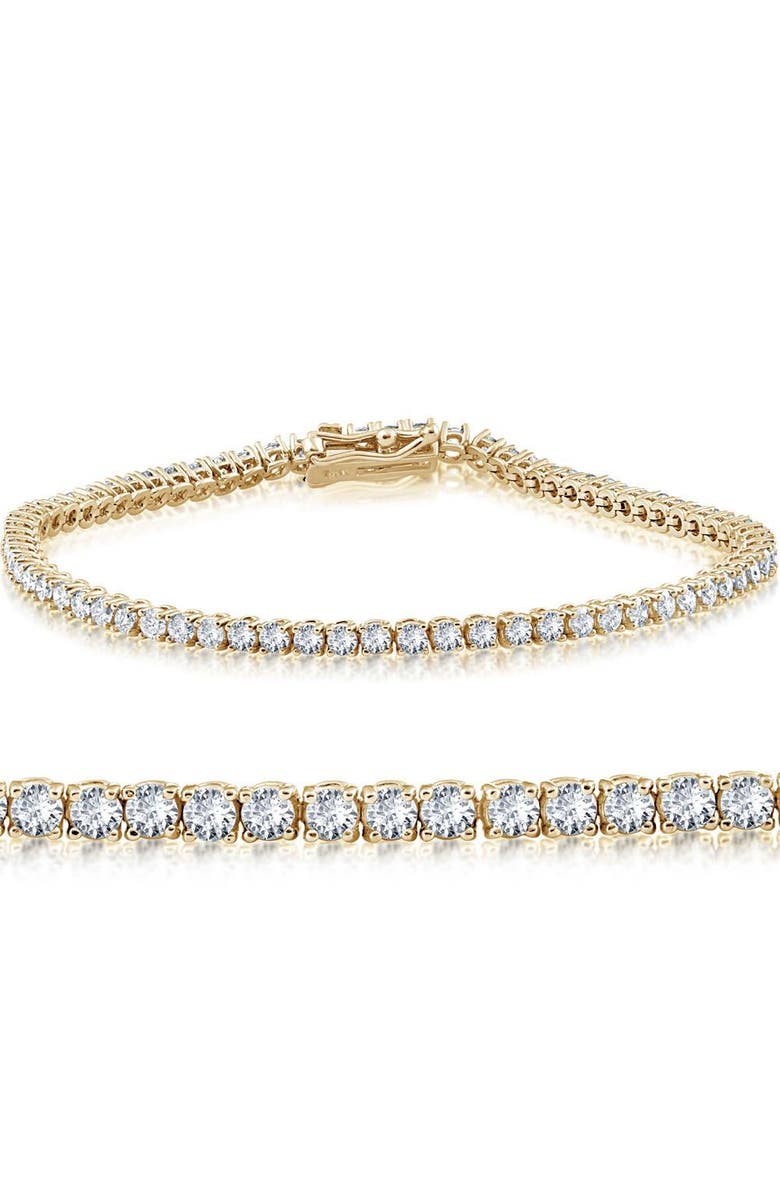 Bliss Diamond 3 Ct Lab Grown Diamond Tennis Bracelet 7" 14k Gold, Main, color, 14K Yellow Gold