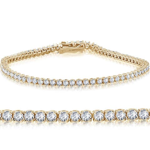3 Ct Lab Grown Diamond Tennis Bracelet 7" 14k Gold