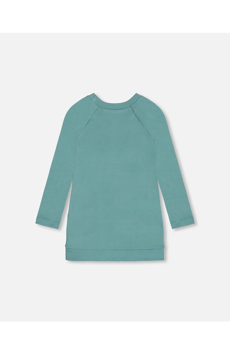 Deux par Deux Girl's Tunic With Front Pocket Emerald Green, Alternate, color, 