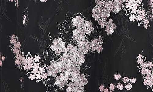 Js Collections Catalina Floral Embroidered A-line Ballgown In Black/blush