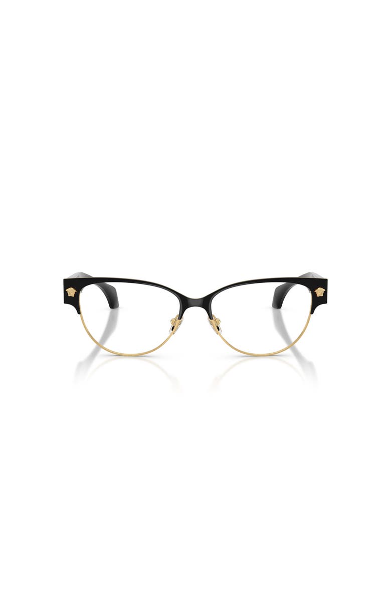 Versace 53mm Cat Eye optical glasses, Alternate, color, Black