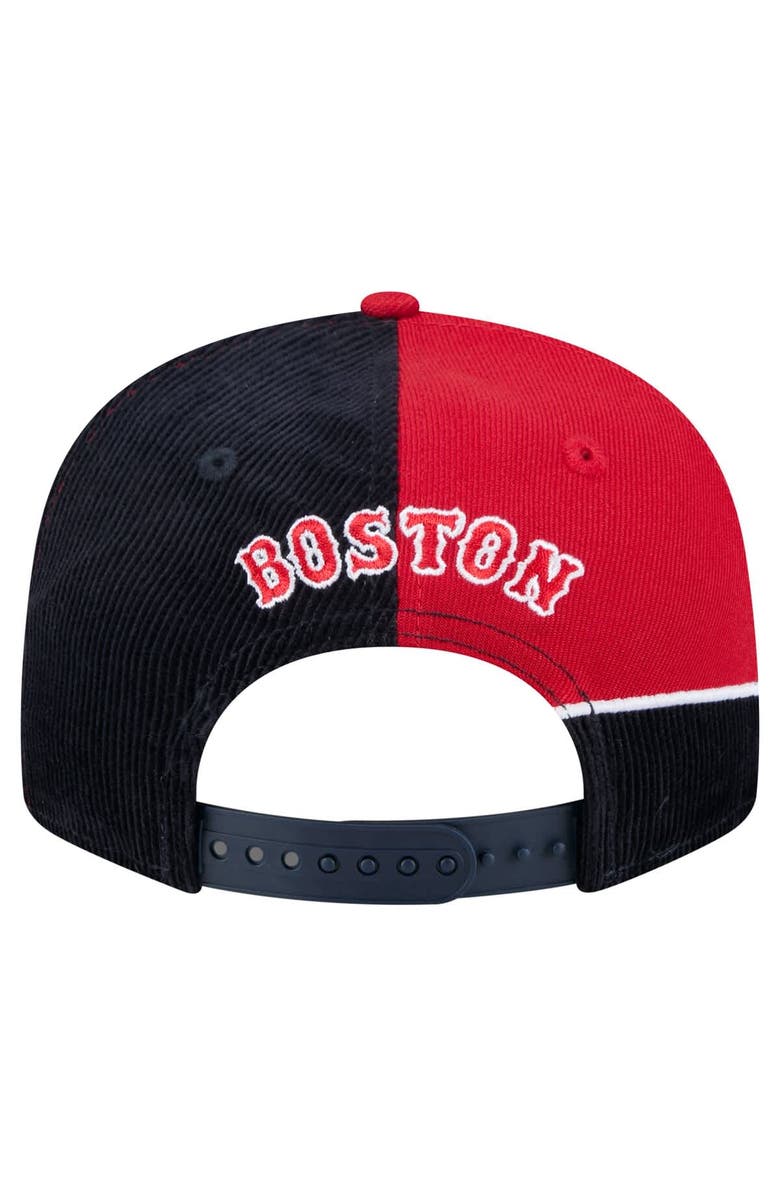 New Era Men's New Era Navy/Red Boston Red Sox Retro Split Corduroy Snapback Hat, Alternate, color, Navy