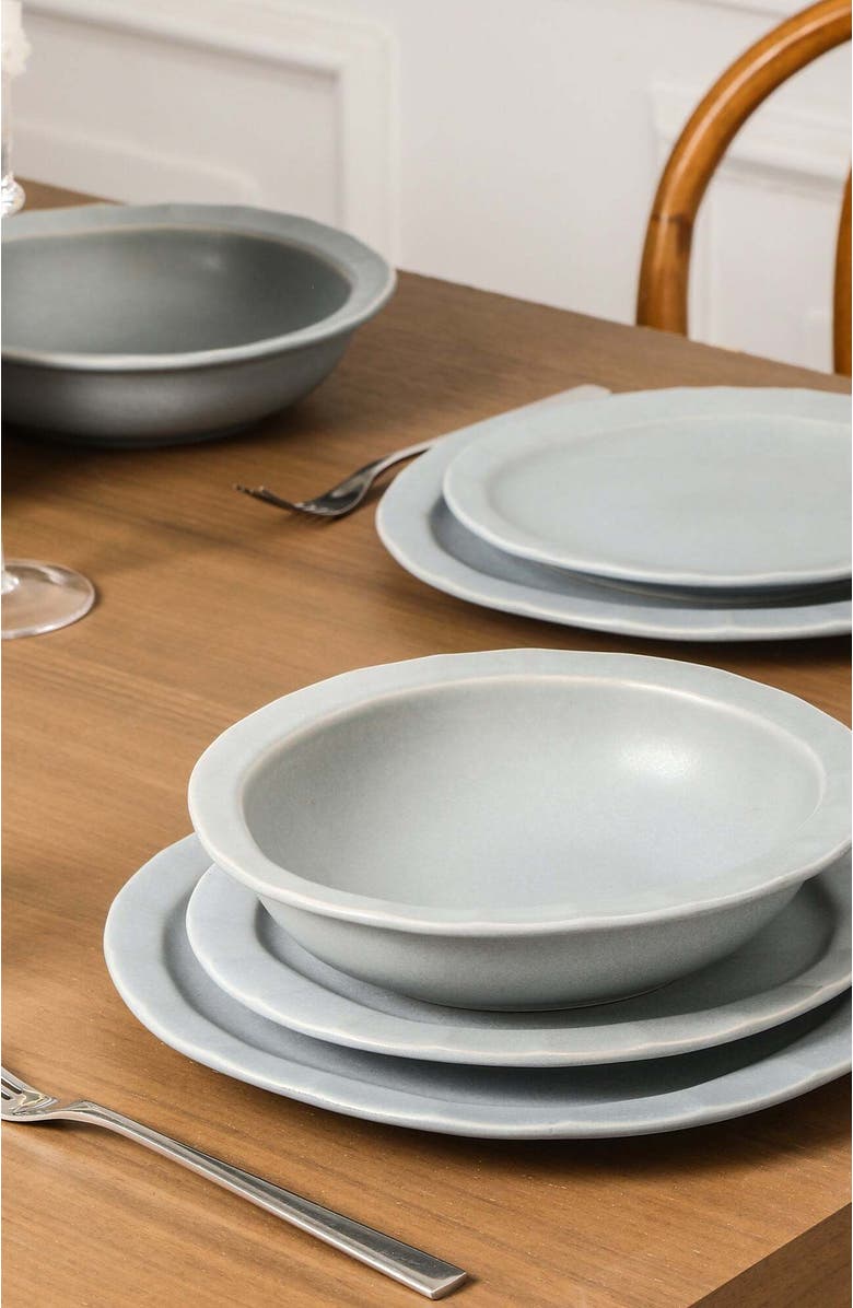 Stone Lain Oasis Stoneware 12-Piece Dinnerware Set, Alternate, color, Grey Blue
