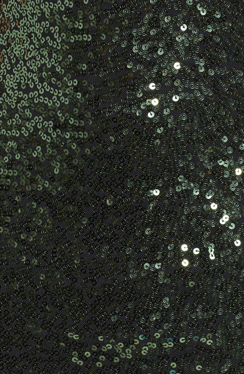 Badgley Mischka Collection Badgley Mischka Off the Shoulder Sequin Gown, Alternate, color, 