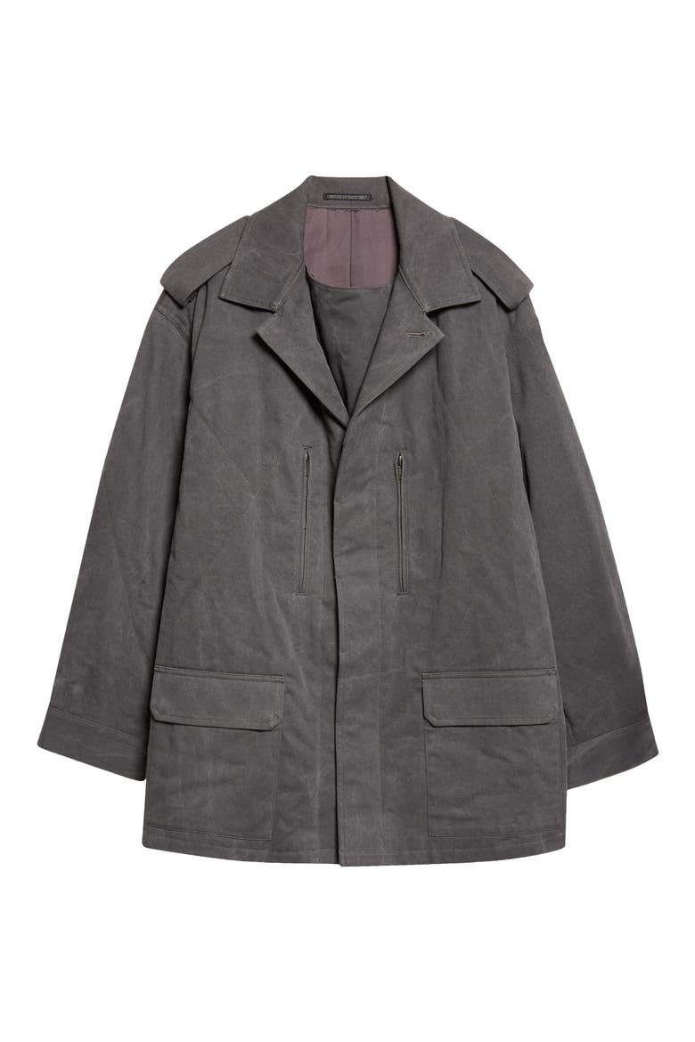 Padded Blouson Cotton Twill Jacket, Alternate, color, BLACK