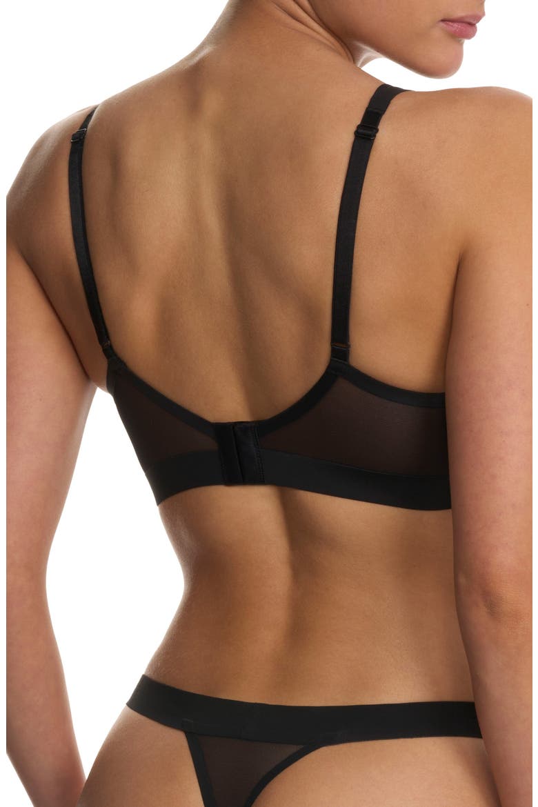 True Zen Mesh Plunge T-Shirt Bra, Alternate, color, BLACK