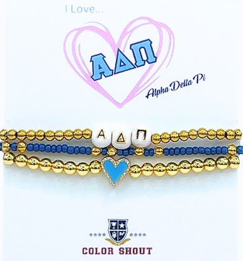 Alpha Delta Pi Love My Sorority Bracelet Stack