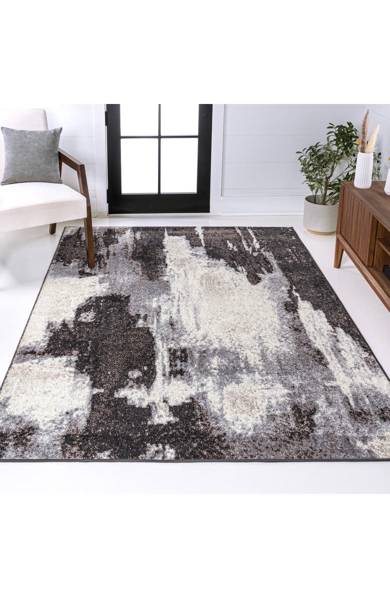 JONATHAN Y Zoe Contemporary Bohemian Abstract Marble Area Rug, Alternate, color, Charcoal/Cream