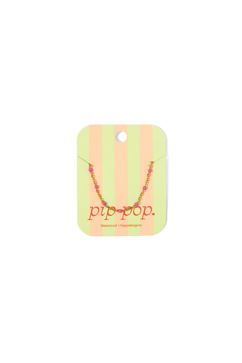 Enamel Bead Necklace, Alternate, color, Pink