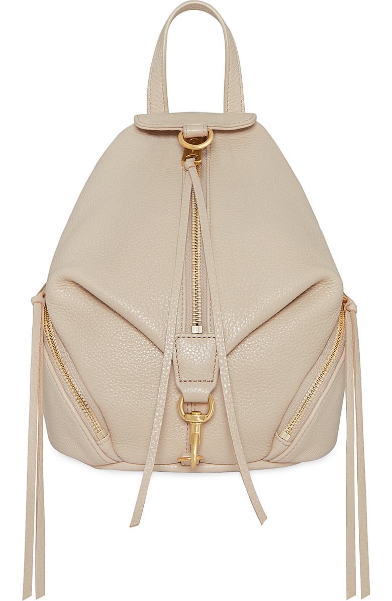 Rebecca Minkoff Mini Julian Pebbled Leather Convertible Backpack, Main, color,